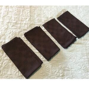 Black Checkered Linen Napkin set of 4